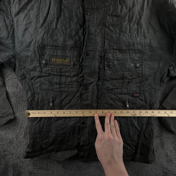 Belstaff Brigand Large Waxed Jacket Men Outdoors Snap Zip Up Italy Biker Adult - Picture 6 of 16